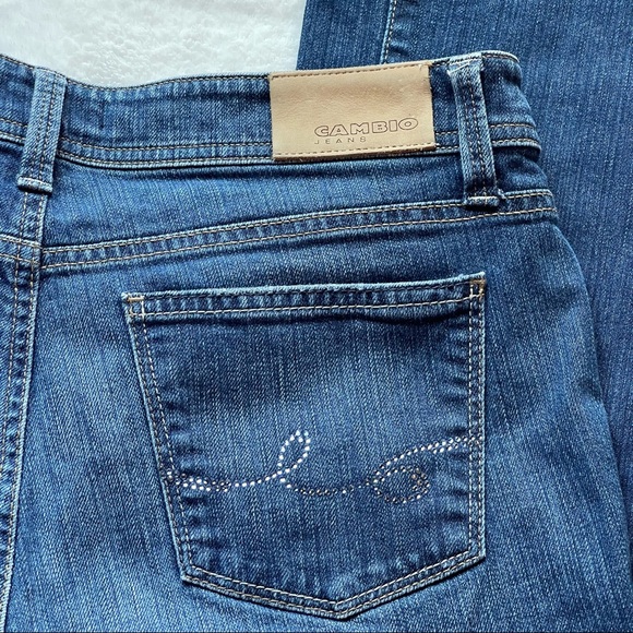 Cambio Jeans dark blue jeans with rhinestone pattern on back pockets size 27 - Picture 9 of 14